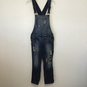 Vintage 90s Guess Destressed Denim Overalls Size 26